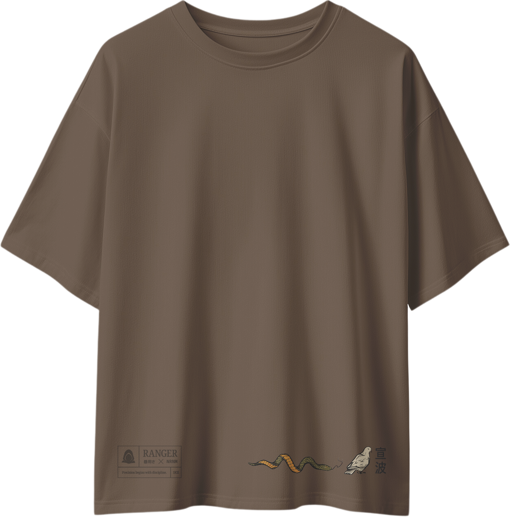 Dove And Serpent Heavy T-Shirt – Brown