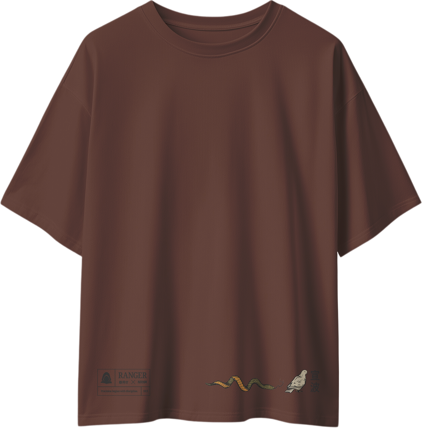 Dove And Serpent Heavy T-Shirt – Brown